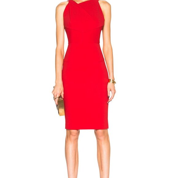 NWT Roland Mouret Black Gabelle Stretch Double Crepe Dress Sz 2-4/FR 36 - Picture 14 of 14